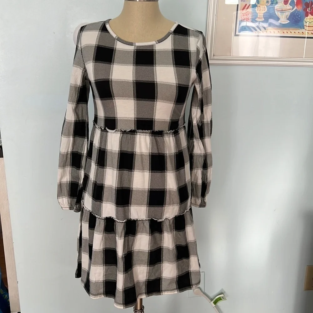 Old Navy Plaid GIRLS Jersey Knit Dress size XL 14-16